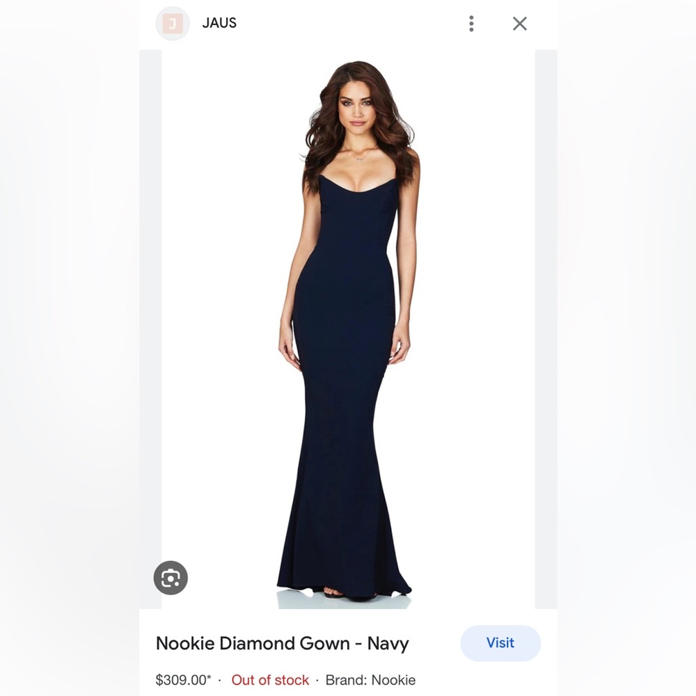 NWT Nookie Navy Diamond Gown